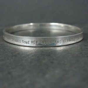 Sterling Stamped Mother Bangle Bracelet 7.5 Inches